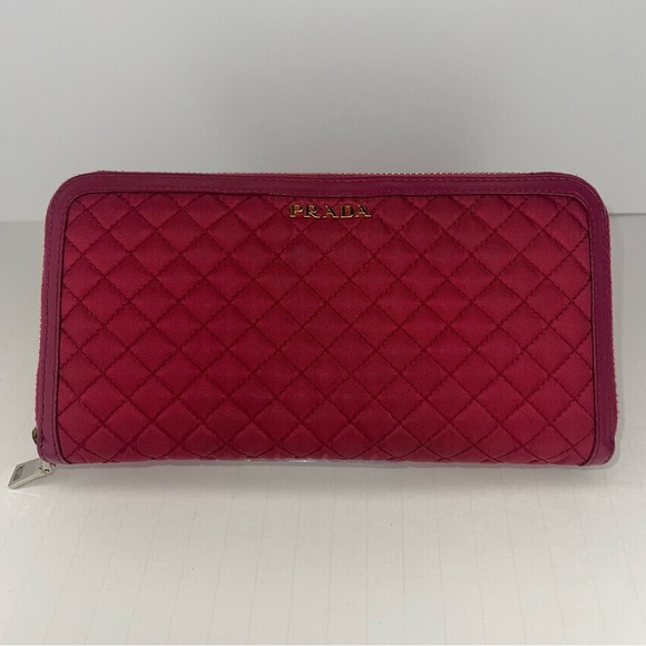 🩷PRADA | Tessuto Nylon Quilted Continental Flap Wallet Ibisco | Beautiful!! 💕 - Picture 2 of 16